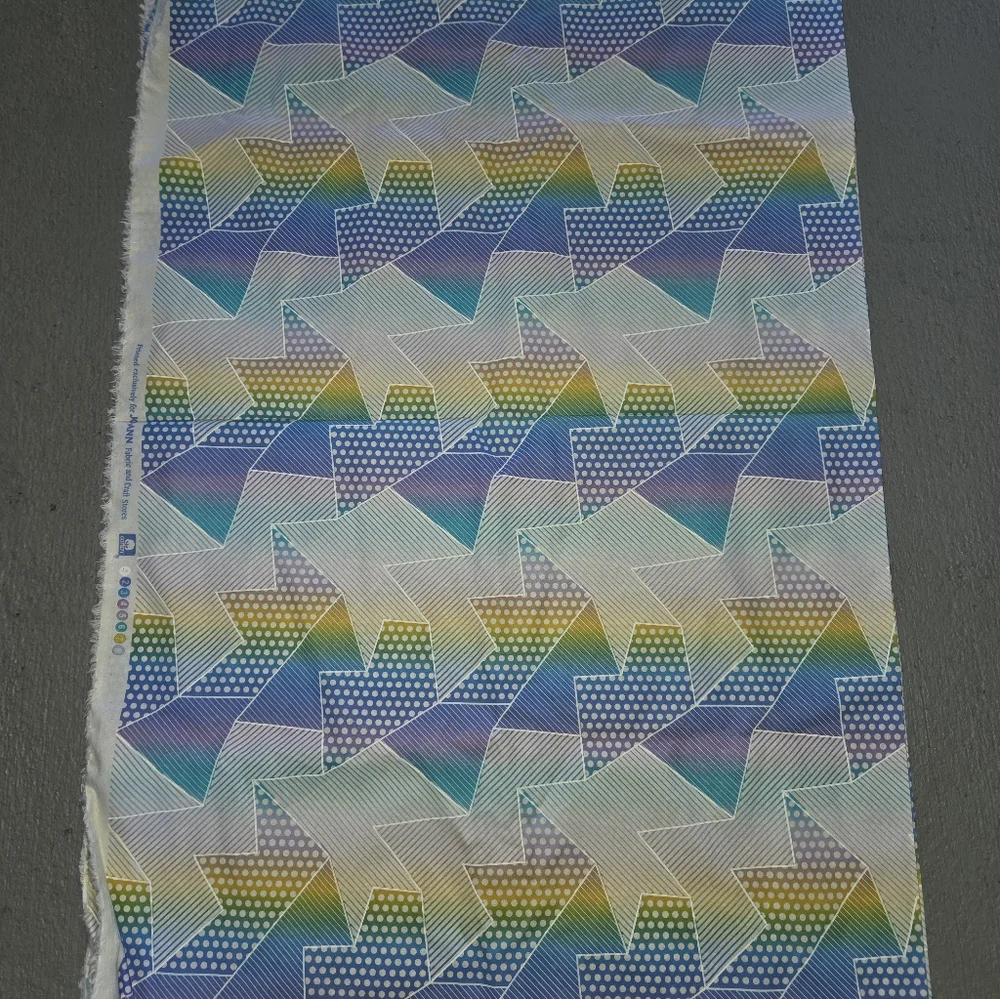 Joann's Fabric Vintage Neon Star Cotton 2.4 Yards - Picture 1 of 3